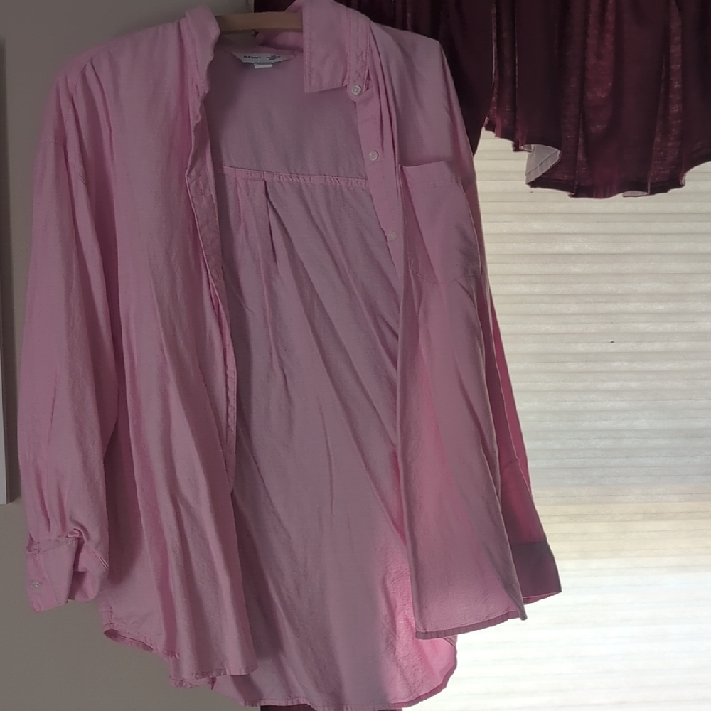 Pink Button-Up Shirt